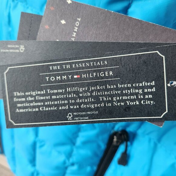 Tommy Hilfiger Mens Tropical Blue Polyester Duck Down Puffer Vest L/G - Picture 8 of 16